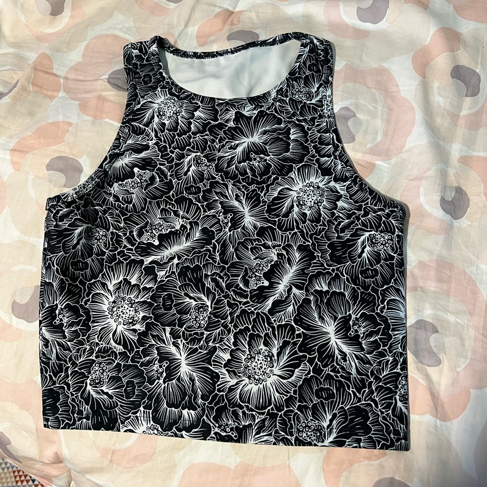 Floral cropped workout tank